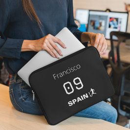 カスタム スペイン代表 サッカー プロフェッショナル モノクロ ラップトップスリーブ