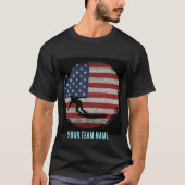 カスタム スポーツ フラグ 名前 サーフィン サーファー Tシャツ (正面)