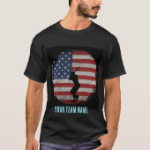 カスタム スポーツ フラグ 名前 野球 チーム Tシャツ (正面)