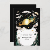 カスタム セレスチャル スペース バースデー サンキューカード (正面/裏面)