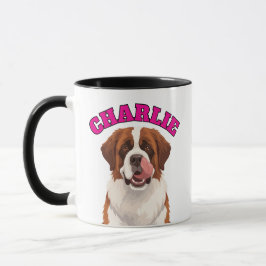 カスタム セントバーナード 大型犬 舌出し マグカップ