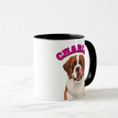 カスタム セントバーナード 大型犬 舌出し  マグカップ (正面右)