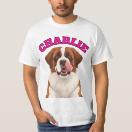 カスタム セントバーナード 大型犬 舌出し Tシャツ