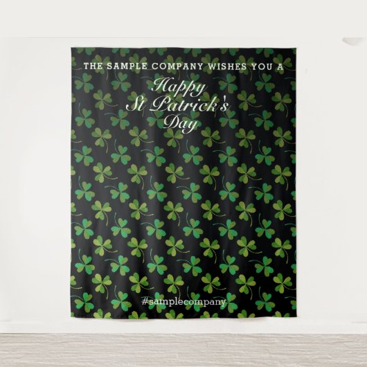 カスタム セントパトリックデイ 自撮り 背景 シャムロック タペストリー (正面)