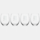 カスタム セントパトリックデーのピンナップガール シャムロック ステムなしワイングラス (裏面)