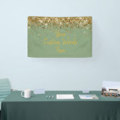 カスタム セージ ゴールド グリーン 誕生日パーティー フォトブース 横断幕 (トレードショー)