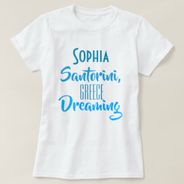 カスタム「ソフィア・サントリーニ、ギリシャ夢」 Tシャツ