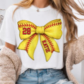 カスタム ソフトボールママ ボウ 名前と選手番号入り Tシャツ