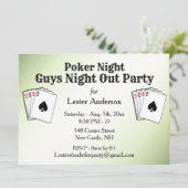 カスタム タイトル グリーン ポーカー ナイト パーティー 招待状 (スタンド正面)