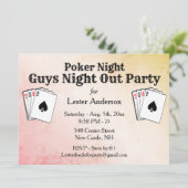 カスタム タイトル ポーカー ナイト パーティー 招待状 (スタンド正面)