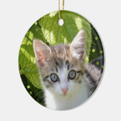 カスタム タビー子猫 写真 セラミックオーナメント (左)