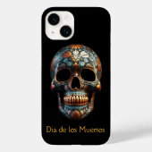 カスタム ターコイズ ゴールド 死者の日 スカル Case-Mate iPhoneケース (裏面)
