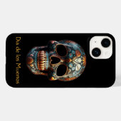 カスタム ターコイズ ゴールド 死者の日 スカル Case-Mate iPhoneケース (裏面 (横))