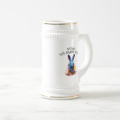 カスタム・ダウン・ザ・ラビット・ホール・ブルー・バニー ビールジョッキ (正面右)