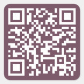 カスタム ダーク ローズ ピンク QR コード ウェブサイト アドレス URL スクエアシール (正面)