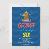 カスタム チャイルド ラマ お祝い カートゥーン 招待状 (正面)