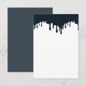 カスタム チャコール ドリップ RSVP カード - クリーン ホワイトベース (正面/裏面)