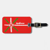 カスタム、チョークによって描かれるバスク語IkurriñaおよびLauburu、 ラゲッジタグ (正面横)