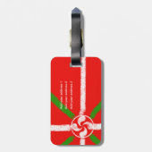 カスタム、チョークによって描かれるバスク語IkurriñaおよびLauburu、 ラゲッジタグ (裏面縦)