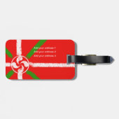 カスタム、チョークによって描かれるバスク語IkurriñaおよびLauburu、 ラゲッジタグ (裏面横)