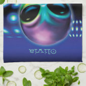 カスタム・ティータオル・エイリアンがパーティー キッチンタオル (折り畳み)