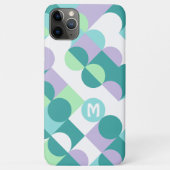 カスタム ティールブルー ミントグリーン レトロ アート パターン Case-Mate iPhoneケース (裏面)