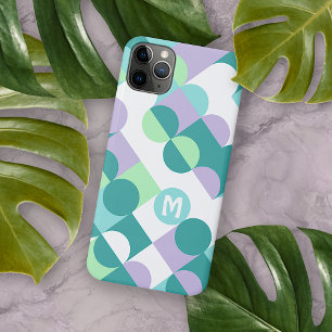 カスタム ティールブルー ミントグリーン レトロ アート パターン iPhone 11 PRO MAXケース