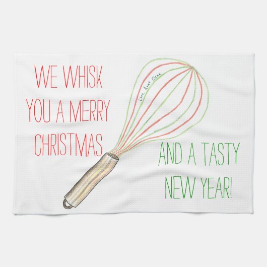 カスタム テオタオル - Whisk You A Merry Christmas キッチンタオル (横)
