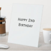 カスタム テキスト追加 お誕生日おめでとう 2歳 かわいい 台座サイン (インサイチュ)