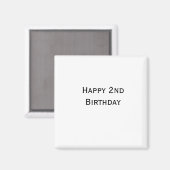 カスタム テキスト追加 お誕生日おめでとう 2歳 シンプル マグネット (正面/裏面)