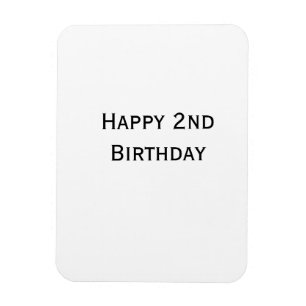 カスタム テキスト追加 お誕生日おめでとう 2歳 シンプル マグネット