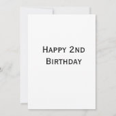 カスタム テキスト追加 お誕生日おめでとう 2歳 シンプル 招待状 (裏面)