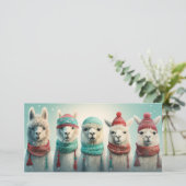 カスタム テキスト ウィンター ラマ シーズンカード (スタンド正面)