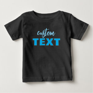 カスタム テキスト テンプレート ブラック & ブルー ベビーTシャツ