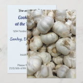 カスタム テキスト ニンニク ご招待 招待状 (正面/裏面)