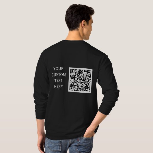 カスタム テキスト バーコード ビジネス Tシャツ (裏面フル)