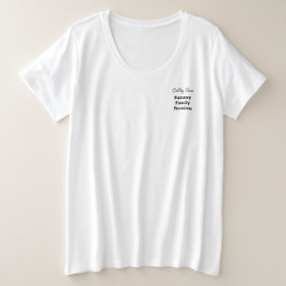 カスタム テキスト プラス サイズ ファミリー リユニオン 白のTシャツ プラスサイズTシャツ