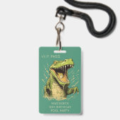 カスタム テキスト ワニ バッジ (正面（ネックストラップ付）)