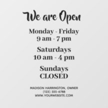 カスタム テキスト 営業時間