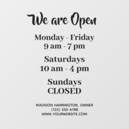 カスタム テキスト 営業時間 ウィンドウサイン