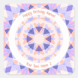 カスタム テキスト 年齢 ピンク パープル 誕生日 魔法の星 スクエアシール