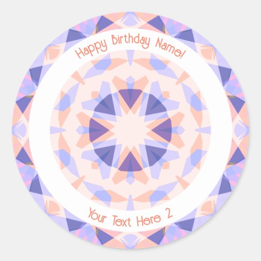 カスタム テキスト 年齢 ピンク パープル 誕生日 魔法の星 ラウンドシール (正面)