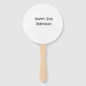 カスタム テキスト 誕生日 おめでとう 2歳 シンプル ハンドファン (裏面)