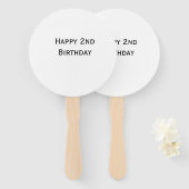 カスタム テキスト 誕生日 おめでとう 2歳 シンプル ハンドファン (正面&裏面)