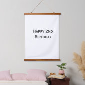 カスタム テキスト 誕生日 おめでとう 2歳 シンプル 吊り下げ型タペストリー (寝室)