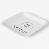 カスタム テンプレート ロゴ テキスト ここをおしゃれに ペーパープレート (傾斜あり)