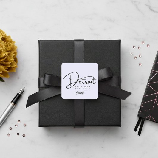 カスタム デトロイト ラベンダー ステッカー