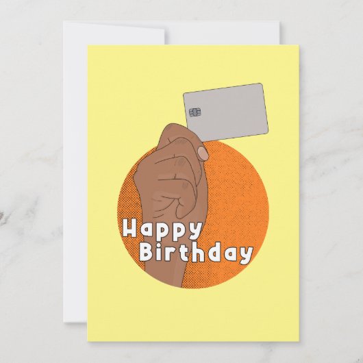 カスタム デビットカードまたはクレジットカード 面白い 誕生日おめでとう 招待状 (正面)