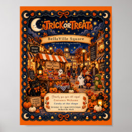 カスタム トリック・オア・トリート ハロウィンイベント フライヤー | モール ポスター
