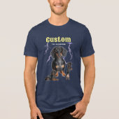カスタム トレンディー 海賊版風 パーソナライズド 犬の写真 90年代 トライブレンドTシャツ (正面)